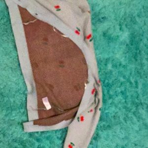 Blue cherry themed over cover, in very good condition, clean, Cotten material